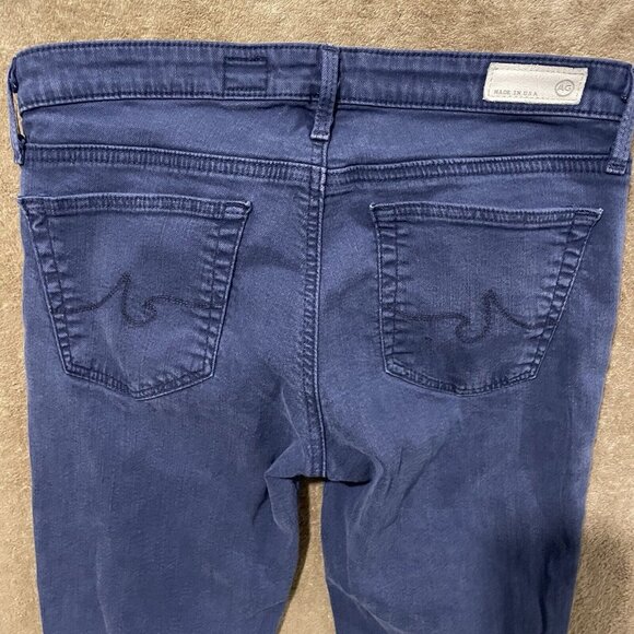 Ag Adriano Goldschmied 26R The Stevie Ankle Slim Straight Jeans Solid Navy Dark - Picture 2 of 9